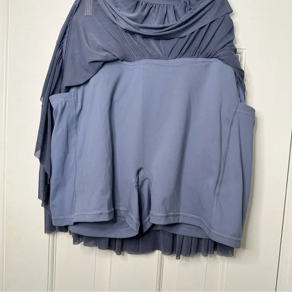 Blogilates Ballerina Skort Steel Blue Crossover Waist Mesh Pirouette Active 1X - Picture 6 of 10